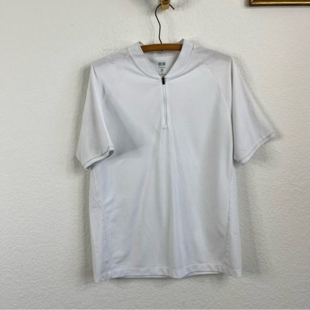 Uniqlo X Theory DRY-EX Pique Slim-Fit Half-Zip Polo Shirt - Picture 2 of 6